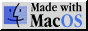 Przypinka/przycisk z napisem Made with MacOS
